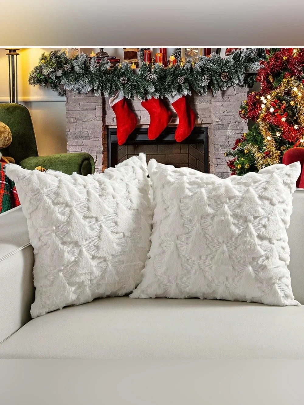 Christmas Tree Textured Pillow Covers